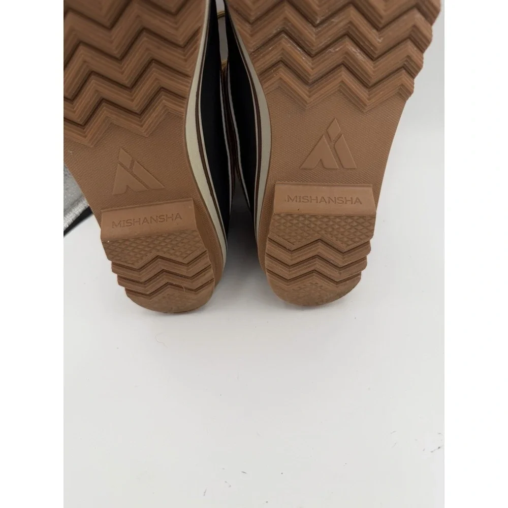 Mishansha Men's Size 9 Winter Snow Boots Faux Fur Brown Black Duck Boots.   1775